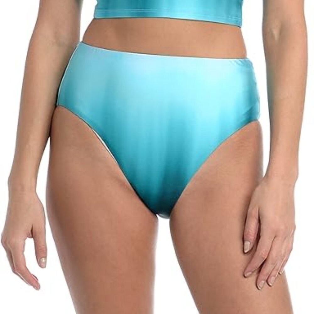 LA BLANCA High Waist Swimsuit Bottom in Turquoise//Ocean Oasis